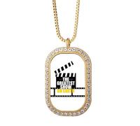 no/no Collar con colgante de cristal dorado con diamantes de imitación para carnaval de Brasil