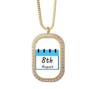 no/no Collar con colgante de cristal dorado con diamantes de imitación para el día de tu padre, para el festival de papá