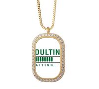 no/no Collar con colgante de cristal dorado con diamantes y madurez para adultos