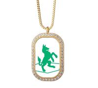 no/no Collar con colgante de cristal dorado con diseño de animales de Dios con capacidad feroz externa