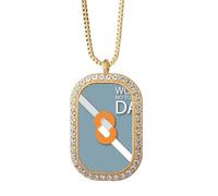 no/no Collar con colgante de diamante y cristal dorado con el logotipo "Quit Smoking Is Difficult"