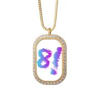 no/no Collar con colgante de diamante y cristal dorado con el número ocho suspiros