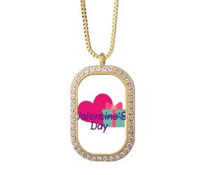 no/no Collar con colgante de diamante y cristal dorado para pareja y amor eterno