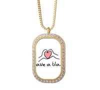 no/no Collar con colgante de diamantes de cristal dorado con dije de alegría de carnaval completo