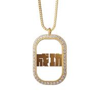 no/no Collar con colgante de diamantes de cristal dorado para fomentar la riqueza y el éxito