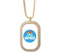 no/no Collar con colgante de diamantes de cristal dorado para pareja y amor eterno