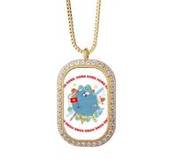 no/no Collar con colgante de diamantes de cristal dorado y arquitectura paisajística