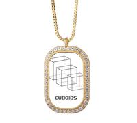 no/no Collar con colgante de diamantes geométricos matemáticos, joyería dorada