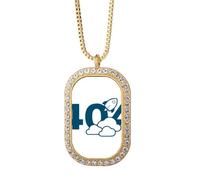 no/no Collar con colgante de error del universo Cloud Plane con diamantes de cristal dorado