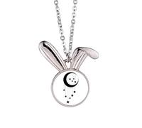 no/no Collar con colgante de estrella de luna y conejo, joyería de regalo