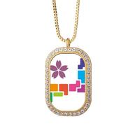 no/no Collar con colgante de flor japonesa que simboliza la cultura deportiva, joyería dorada con diamantes de cristal