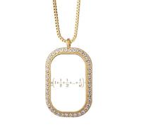 no/no Collar con colgante de fórmula matemática para cálculo de expresión, joyería dorada con diamantes