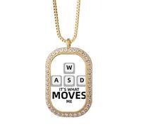 no/no Collar con colgante de juego de dirección de Power Guide con diamantes de cristal dorado