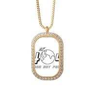 no/no Collar con colgante de luna de tierra alrededor de la nave espacial con diamantes de cristal dorado