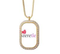 no/no Collar con colgante de mandarina de Hungría con texto en inglés "I Love You" con diamantes y cristales, joyería dorada