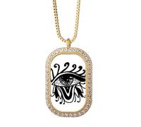 no/no Collar con colgante de ojos misteriosos y diamantes de cristal dorado