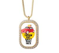 no/no Collar con colgante de pasión rutinaria de carnaval brasileño, joyería dorada de diamantes