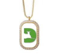 no/no Collar con colgante de prado de ciervo con diseño de mentira y diamantes de cristal dorado