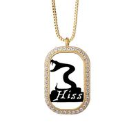 no/no Collar con colgante de serpiente ofidiana cruel silbido, diamantes de cristal, joyería dorada