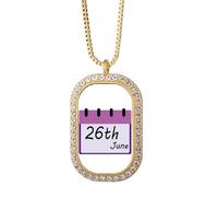 no/no Collar con colgante del Día Internacional contra las Drogas y la Prohibición de la Vida con Diamantes y Cristales de Oro