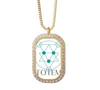 no/no Collar con colgante geométrico triangular de punta circular con diamantes de cristal dorado