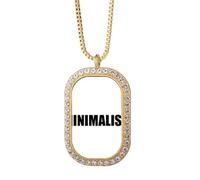 no/no Collar con colgante minimalista de pensamiento filosófico y diamantes de cristal dorado