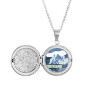 no/no Collar con medallón Art Deco de la Tierra del Mar Ártico, joyería para regalo de cumpleaños