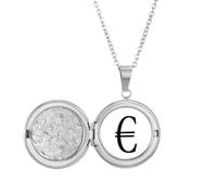 no/no Collar con medallón con símbolo de moneda de la UE, joyería para regalo de cumpleaños