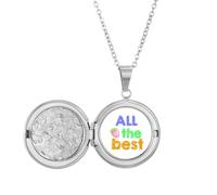 no/no Collar con medallón con texto en inglés "All The Best Warm Heart Text Lithe Locket", joyería para regalo de cumpleaños