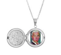 no/no Collar con medallón con texto en inglés "American USA President Serious Doubt", joyería para regalo de cumpleaños