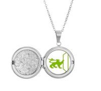 no/no Collar con medallón con texto en inglés "Divine Animals Abroad Cruel Ability Instruction" para guardar fotos, regalo de cumpleaños