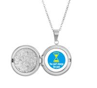 no/no Collar con medallón con texto en inglés "You Cannot Change The Past"