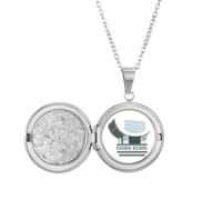 no/no Collar con medallón de arquitectura moderna de cultura civilizada, joyería para regalo de cumpleaños