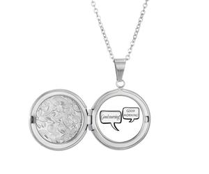 no/no Collar con medallón de buenos días para chat de idiomas diarios, joyería para regalo de cumpleaños