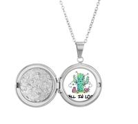 no/no Collar con medallón de cactus Art Deco de Fall In Love, joyería para regalo de cumpleaños