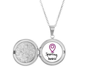 no/no Collar con medallón de degradación de lugares negativos para mujer, joyería para regalo de cumpleaños