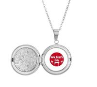 no/no Collar con medallón de deseos de Año Nuevo, joyería para regalo de cumpleaños