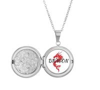 no/no Collar con medallón de dragón con alas de mito de animales del este y oeste, joyería para regalo de cumpleaños