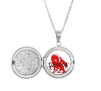 no/no Collar con medallón de dragón con alas de mito del este oeste y el oeste, joyería para regalo de cumpleaños