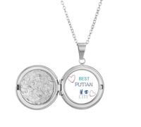 no/no Collar con medallón de estilo art deco con signo de ciudad, joyería para regalo de cumpleaños