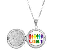 no/no Collar con medallón de identidad de diferenciación de género, arco iris, para hombres y mujeres, joyería para regalo de cumpleaños