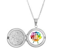 no/no Collar con medallón de igualdad con diseño de flores que identifica el arco iris, joyería para regalo de cumpleaños