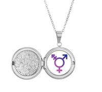 no/no Collar con medallón de igualdad de arco iris de identidad de género, joyería para regalo de cumpleaños
