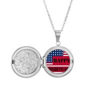 no/no Collar con medallón de la bandera del Día de los Presidentes de Estados Unidos, Art Deco, joyería para regalo de cumpleaños