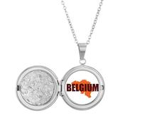 no/no Collar con medallón de mapa de Bélgica, diseño de mapa de Bruselas, joyería para regalo de cumpleaños