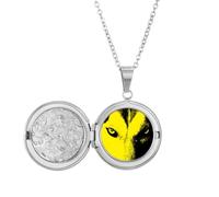 no/no Collar con medallón de ojo de lobo Art Deco para colgar fotos, regalo de cumpleaños