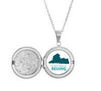 no/no Collar con medallón de pared de la ciudad antigua de Beijing, joyería de regalo de cumpleaños