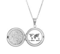 no/no Collar con medallón del océano continente con mapa del mundo, joyería para regalo de cumpleaños