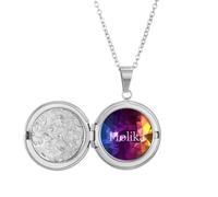 no/no Collar con medallón Joy Holi con diseño de aerógrafo, color salpicado, joyería para regalo de cumpleaños