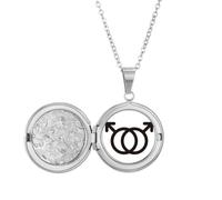 no/no Collar con medallón para identificar la diferencia de género entre hombres y hombres, joyería para regalo de cumpleaños